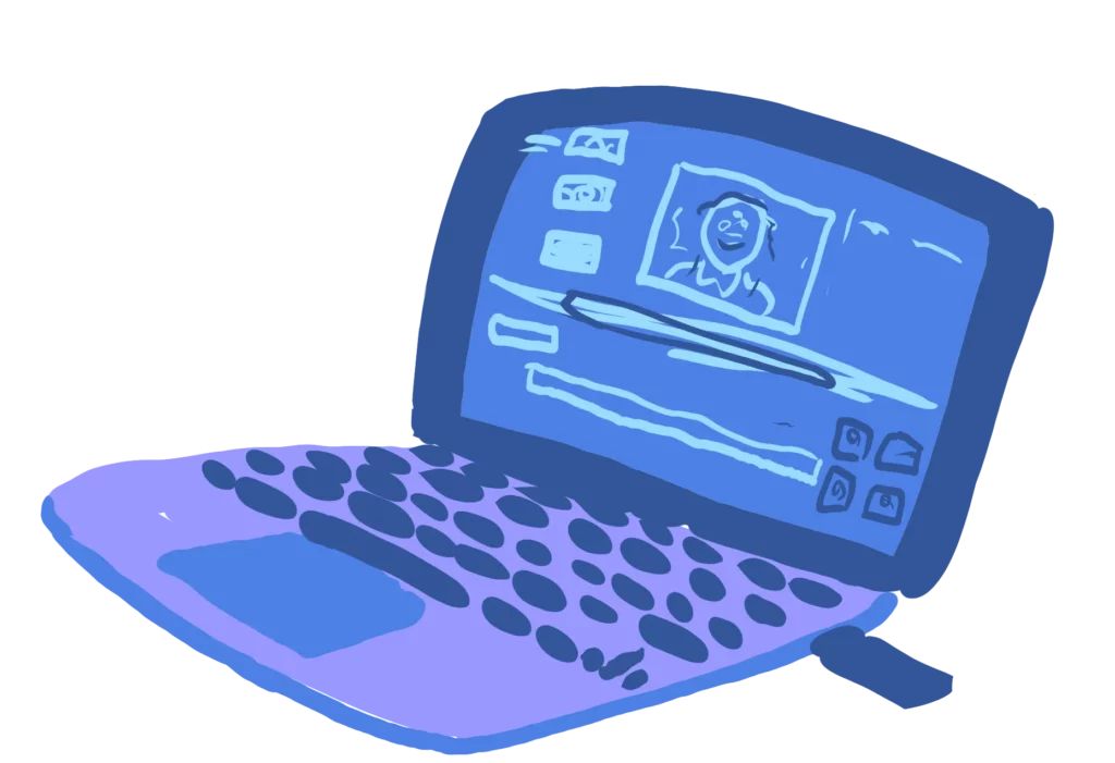 Drawing of a laptop computer by Morgan Sea